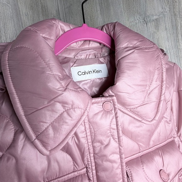 Calvin Klein Soft Pink Quilted Hooded Jacket - Picture 5 of 7